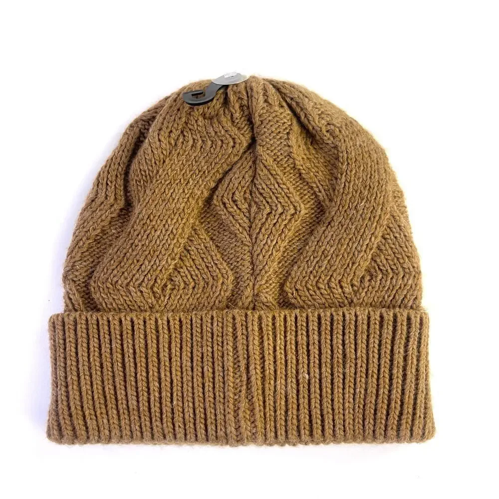 C.C. Caramel Brown Tan Cable Knit Women's Warm Beanie NEW WITH TAGS